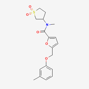 molecular formula C18H21NO5S B2856242 N-(1,1-dioxidotetrahydrothiophen-3-yl)-N-methyl-5-[(3-methylphenoxy)methyl]furan-2-carboxamide CAS No. 951901-01-2