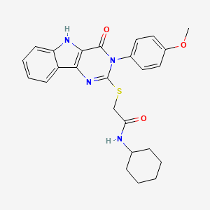 N-cyclohexyl-2-[[3-(4-methoxyphenyl)-4-oxo-5H-pyrimido[5,4-b]indol-2-yl]sulfanyl]acetamide