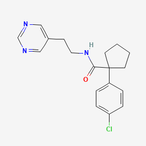 1-(4-chlorophenyl)-N-(2-(pyrimidin-5-yl)ethyl)cyclopentanecarboxamide