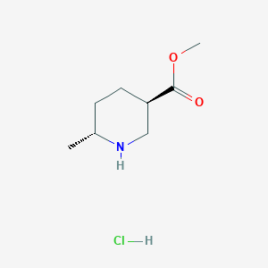 molecular formula C8H16ClNO2 B2856251 trans-Methyl 6-methylpiperidine-3-carboxylate hydrochloride CAS No. 1009376-86-6