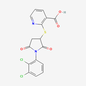 2-((1-(2,3-Dichlorophenyl)-2,5-dioxopyrrolidin-3-yl)thio)nicotinic acid