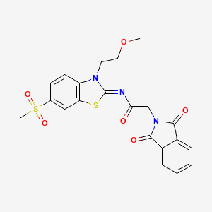 2-(1,3-dioxoisoindol-2-yl)-N-[3-(2-methoxyethyl)-6-methylsulfonyl-1,3-benzothiazol-2-ylidene]acetamide