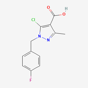 5-chloro-1-[(4-fluorophenyl)methyl]-3-methyl-1H-pyrazole-4-carboxylic acid