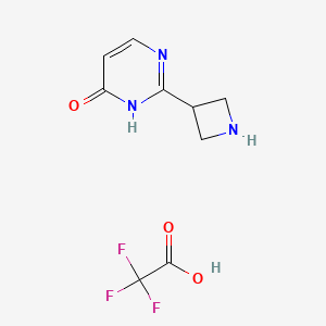molecular formula C9H10F3N3O3 B2856263 2-(Azetidin-3-yl)pyrimidin-4-ol trifluoroacetic acid CAS No. 2155856-05-4