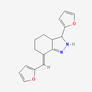 (7E)-3-(Furan-2-yl)-7-(furan-2-ylmethylidene)-2,3,3a,4,5,6-hexahydroindazole