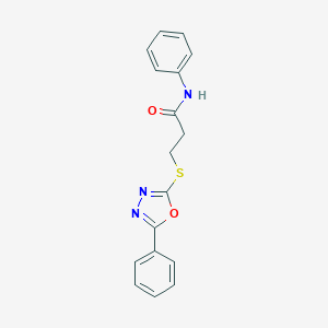 molecular formula C17H15N3O2S B285627 N-phenyl-3-[(5-phenyl-1,3,4-oxadiazol-2-yl)sulfanyl]propanamide 