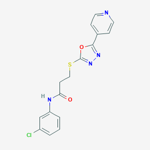 molecular formula C16H13ClN4O2S B285630 N-(3-chlorophenyl)-3-{[5-(pyridin-4-yl)-1,3,4-oxadiazol-2-yl]sulfanyl}propanamide 