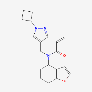 molecular formula C19H23N3O2 B2856357 N-[(1-cyclobutyl-1H-pyrazol-4-yl)methyl]-N-(4,5,6,7-tetrahydro-1-benzofuran-4-yl)prop-2-enamide CAS No. 2411221-23-1