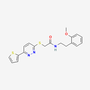 molecular formula C19H19N3O2S2 B2856365 N-[2-(2-METHOXYPHENYL)ETHYL]-2-{[6-(THIOPHEN-2-YL)PYRIDAZIN-3-YL]SULFANYL}ACETAMIDE CAS No. 872704-60-4