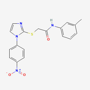 molecular formula C18H16N4O3S B2856375 N-(3-methylphenyl)-2-{[1-(4-nitrophenyl)-1H-imidazol-2-yl]sulfanyl}acetamide CAS No. 851079-45-3