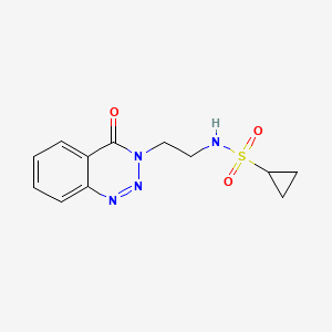 molecular formula C12H14N4O3S B2856390 N-(2-(4-oxobenzo[d][1,2,3]triazin-3(4H)-yl)ethyl)cyclopropanesulfonamide CAS No. 1904310-81-1