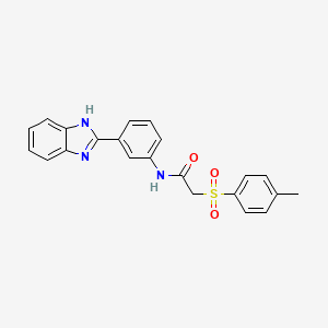 molecular formula C22H19N3O3S B2856391 N-[3-(1H-1,3-benzodiazol-2-yl)phenyl]-2-(4-methylbenzenesulfonyl)acetamide CAS No. 895449-31-7