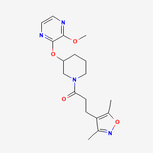 3-(3,5-Dimethylisoxazol-4-yl)-1-(3-((3-methoxypyrazin-2-yl)oxy)piperidin-1-yl)propan-1-one