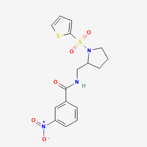 3-nitro-N-((1-(thiophen-2-ylsulfonyl)pyrrolidin-2-yl)methyl)benzamide
