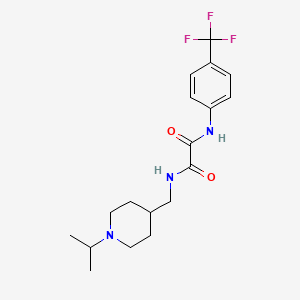 molecular formula C18H24F3N3O2 B2856413 N-{[1-(propan-2-yl)piperidin-4-yl]methyl}-N'-[4-(trifluoromethyl)phenyl]ethanediamide CAS No. 946382-74-7