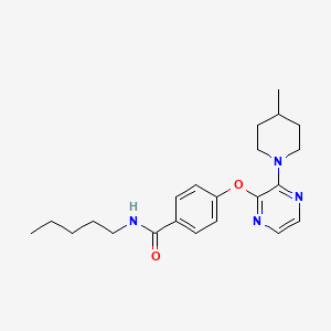 4-{[3-(4-methylpiperidin-1-yl)pyrazin-2-yl]oxy}-N-pentylbenzamide