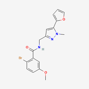 2-bromo-N-((5-(furan-2-yl)-1-methyl-1H-pyrazol-3-yl)methyl)-5-methoxybenzamide