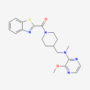 molecular formula C20H23N5O2S B2856420 N-{[1-(1,3-benzothiazole-2-carbonyl)piperidin-4-yl]methyl}-3-methoxy-N-methylpyrazin-2-amine CAS No. 2380185-28-2