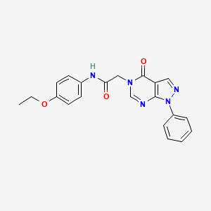 molecular formula C21H19N5O3 B2856425 N-(4-ethoxyphenyl)-2-(4-oxo-1-phenyl-1,4-dihydro-5H-pyrazolo[3,4-d]pyrimidin-5-yl)acetamide CAS No. 852440-15-4