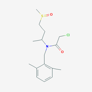 molecular formula C16H24ClNO2S B2856440 2-Chloro-N-[(2,6-dimethylphenyl)methyl]-N-(4-methylsulfinylbutan-2-yl)acetamide CAS No. 2411219-97-9