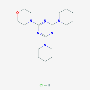 molecular formula C17H29ClN6O B2856443 2-(morpholin-4-yl)-4,6-bis(piperidin-1-yl)-1,3,5-triazine hydrochloride CAS No. 1179499-15-0