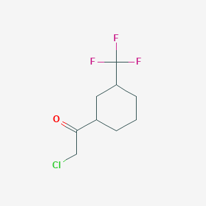 molecular formula C9H12ClF3O B2856444 2-Chloro-1-[3-(trifluoromethyl)cyclohexyl]ethan-1-one CAS No. 1545727-52-3