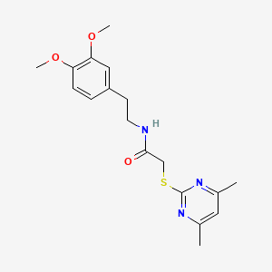 molecular formula C18H23N3O3S B2856446 N-[2-(3,4-dimethoxyphenyl)ethyl]-2-(4,6-dimethylpyrimidin-2-yl)sulfanylacetamide CAS No. 354785-95-8