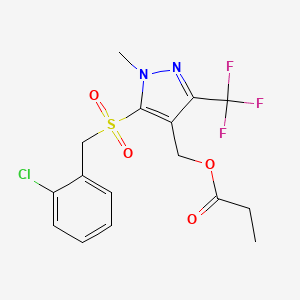 [5-[(2-chlorobenzyl)sulfonyl]-1-methyl-3-(trifluoromethyl)-1H-pyrazol-4-yl]methyl propionate