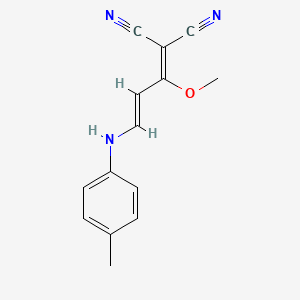 molecular formula C14H13N3O B2856469 2-[1-Methoxy-3-(4-toluidino)-2-propenylidene]malononitrile CAS No. 1164560-54-6