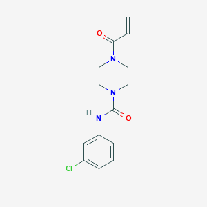 molecular formula C15H18ClN3O2 B2856476 N-(3-chloro-4-methylphenyl)-4-(prop-2-enoyl)piperazine-1-carboxamide CAS No. 2094557-12-5