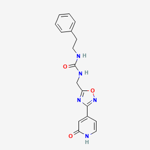 1-((3-(2-Oxo-1,2-dihydropyridin-4-yl)-1,2,4-oxadiazol-5-yl)methyl)-3-phenethylurea