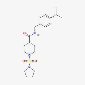 molecular formula C20H31N3O3S B2856481 N-(4-isopropylbenzyl)-1-(pyrrolidin-1-ylsulfonyl)piperidine-4-carboxamide CAS No. 1428375-34-1