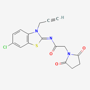 (Z)-N-(6-chloro-3-(prop-2-yn-1-yl)benzo[d]thiazol-2(3H)-ylidene)-2-(2,5-dioxopyrrolidin-1-yl)acetamide
