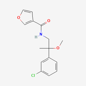 molecular formula C15H16ClNO3 B2856493 N-[2-(3-chlorophenyl)-2-methoxypropyl]furan-3-carboxamide CAS No. 1798511-99-5