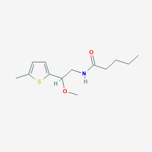 molecular formula C13H21NO2S B2856503 N-[2-Methoxy-2-(5-methylthiophen-2-YL)ethyl]pentanamide CAS No. 1797337-11-1