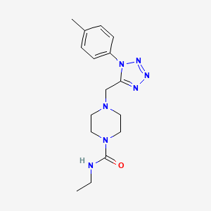 molecular formula C16H23N7O B2856524 N-ethyl-4-((1-(p-tolyl)-1H-tetrazol-5-yl)methyl)piperazine-1-carboxamide CAS No. 1049410-64-1