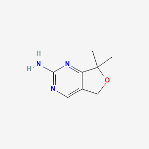 molecular formula C8H11N3O B2856525 7,7-dimethyl-5H,7H-furo[3,4-d]pyrimidin-2-amine CAS No. 1881756-56-4