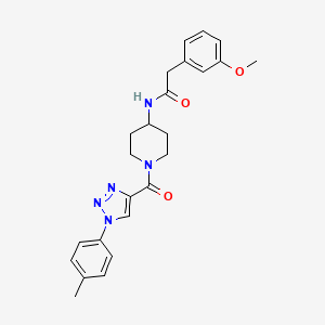 B2856534 2-(3-methoxyphenyl)-N-(1-(1-(p-tolyl)-1H-1,2,3-triazole-4-carbonyl)piperidin-4-yl)acetamide CAS No. 1251682-10-6