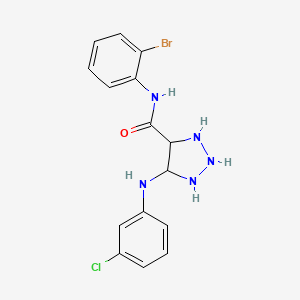 molecular formula C15H11BrClN5O B2856541 N-(2-bromophenyl)-5-(3-chloroanilino)triazolidine-4-carboxamide CAS No. 1105246-74-9