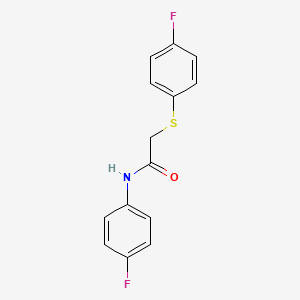 molecular formula C14H11F2NOS B2856564 N-(4-fluorophenyl)-2-[(4-fluorophenyl)sulfanyl]acetamide CAS No. 329080-01-5