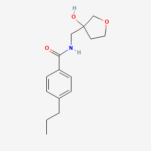 molecular formula C15H21NO3 B2856579 N-[(3-hydroxyoxolan-3-yl)methyl]-4-propylbenzamide CAS No. 2034419-11-7