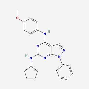 molecular formula C23H24N6O B2856598 N6-cyclopentyl-N4-(4-methoxyphenyl)-1-phenyl-1H-pyrazolo[3,4-d]pyrimidine-4,6-diamine CAS No. 946218-70-8