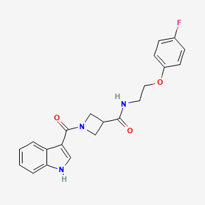 molecular formula C21H20FN3O3 B2856628 N-[2-(4-fluorophenoxy)ethyl]-1-(1H-indole-3-carbonyl)azetidine-3-carboxamide CAS No. 1396768-95-8