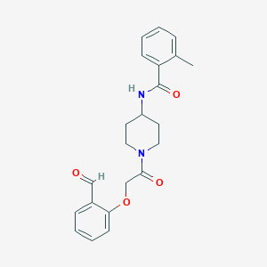 molecular formula C22H24N2O4 B2856637 N-[1-[2-(2-Formylphenoxy)acetyl]piperidin-4-yl]-2-methylbenzamide CAS No. 2249059-01-4
