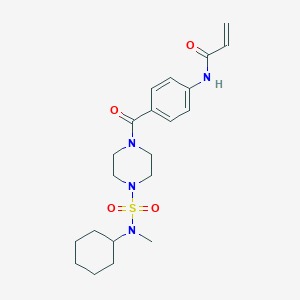 molecular formula C21H30N4O4S B2856644 N-(4-{4-[cyclohexyl(methyl)sulfamoyl]piperazine-1-carbonyl}phenyl)prop-2-enamide CAS No. 2198450-74-5