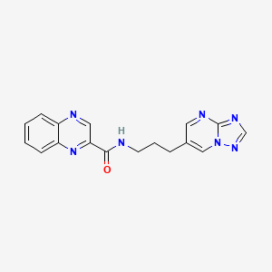 molecular formula C17H15N7O B2856645 N-(3-([1,2,4]triazolo[1,5-a]pyrimidin-6-yl)propyl)quinoxaline-2-carboxamide CAS No. 2034523-93-6