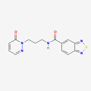 molecular formula C14H13N5O2S B2856661 N-(3-(6-oxopyridazin-1(6H)-yl)propyl)benzo[c][1,2,5]thiadiazole-5-carboxamide CAS No. 1207028-56-5