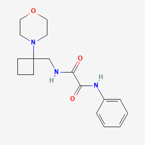 molecular formula C17H23N3O3 B2856671 N-{[1-(morpholin-4-yl)cyclobutyl]methyl}-N'-phenylethanediamide CAS No. 2380187-09-5