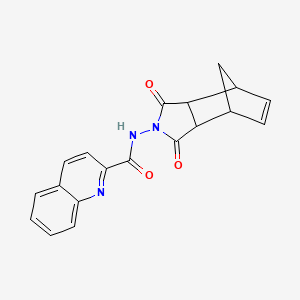 B2856696 N-(1,3-dioxo-3a,4,7,7a-tetrahydro-1H-4,7-methanoisoindol-2(3H)-yl)quinoline-2-carboxamide CAS No. 380871-47-6