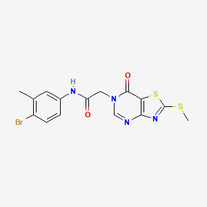 molecular formula C15H13BrN4O2S2 B2856710 N-(4-bromo-3-methylphenyl)-2-[2-(methylsulfanyl)-7-oxo-6H,7H-[1,3]thiazolo[4,5-d]pyrimidin-6-yl]acetamide CAS No. 1114902-50-9